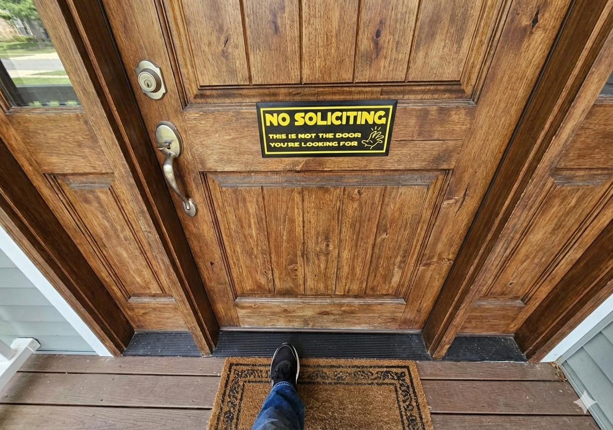 No Soliciting Sign - Functional outdoor signage